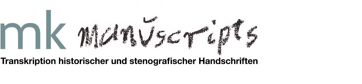 Transkription von alten deutschen Handschriften & Stenografie